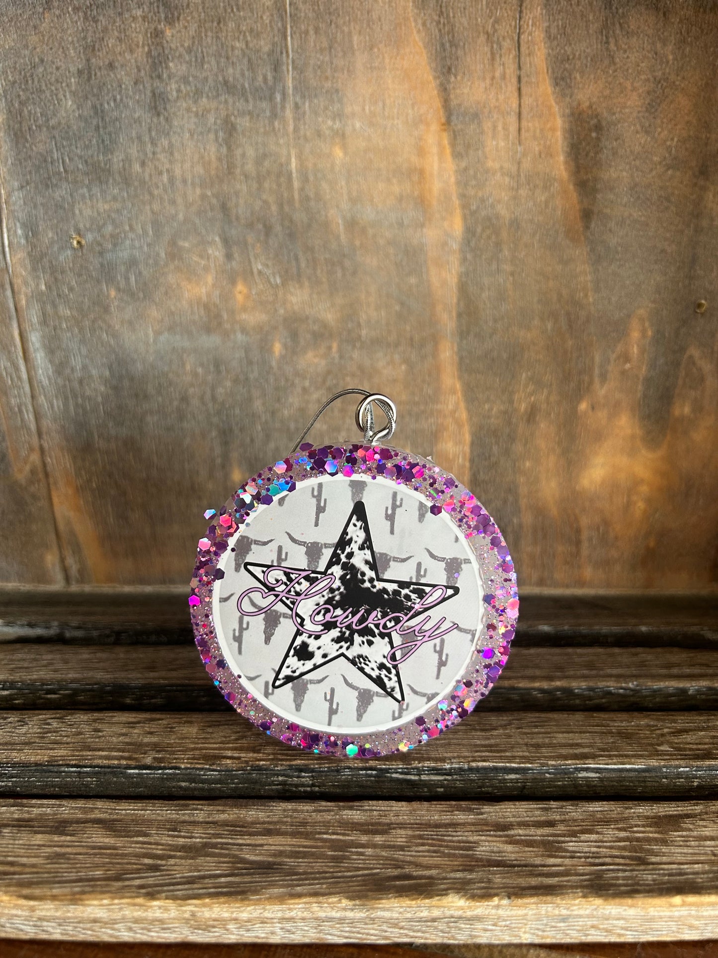 Howdy Cowprint Star Freshie – Pink Glitter Edition